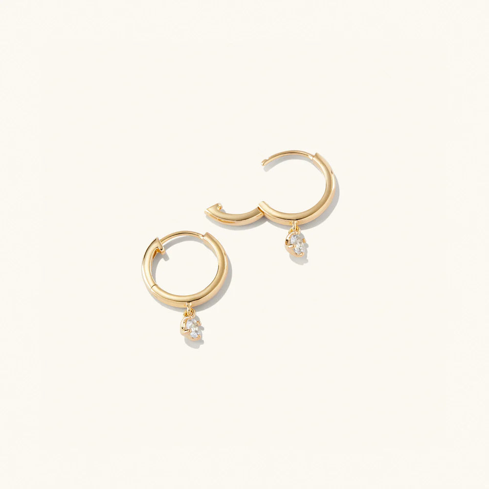Round Topaz Hoops