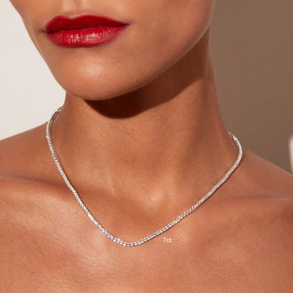 White Sapphire Tennis Necklace