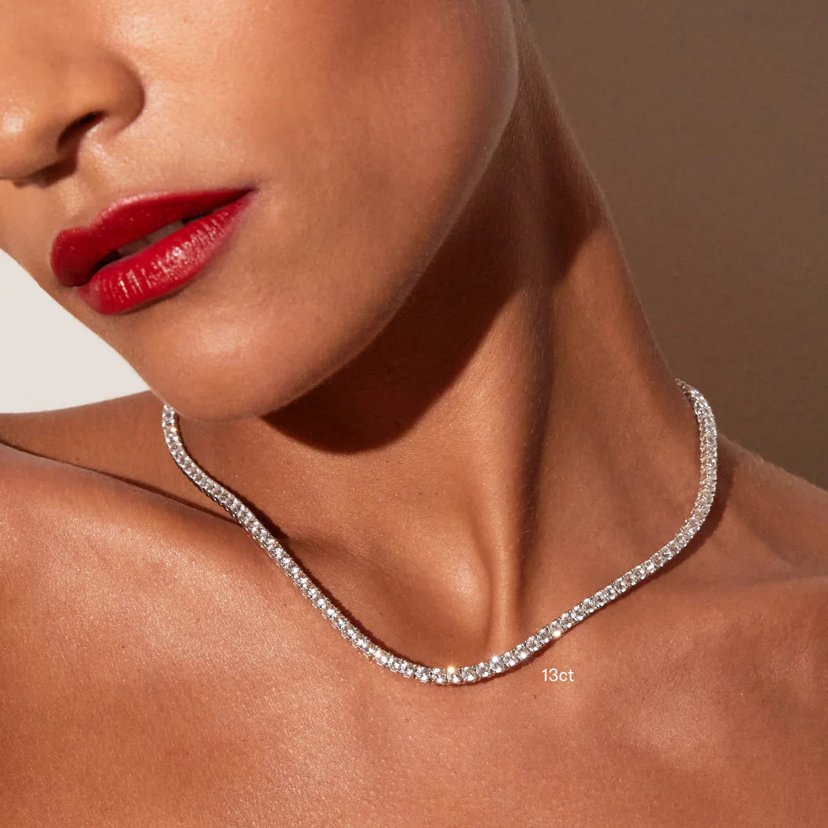 White Sapphire Tennis Necklace