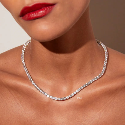 White Sapphire Tennis Necklace