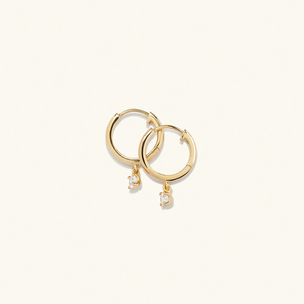 Round Topaz Hoops
