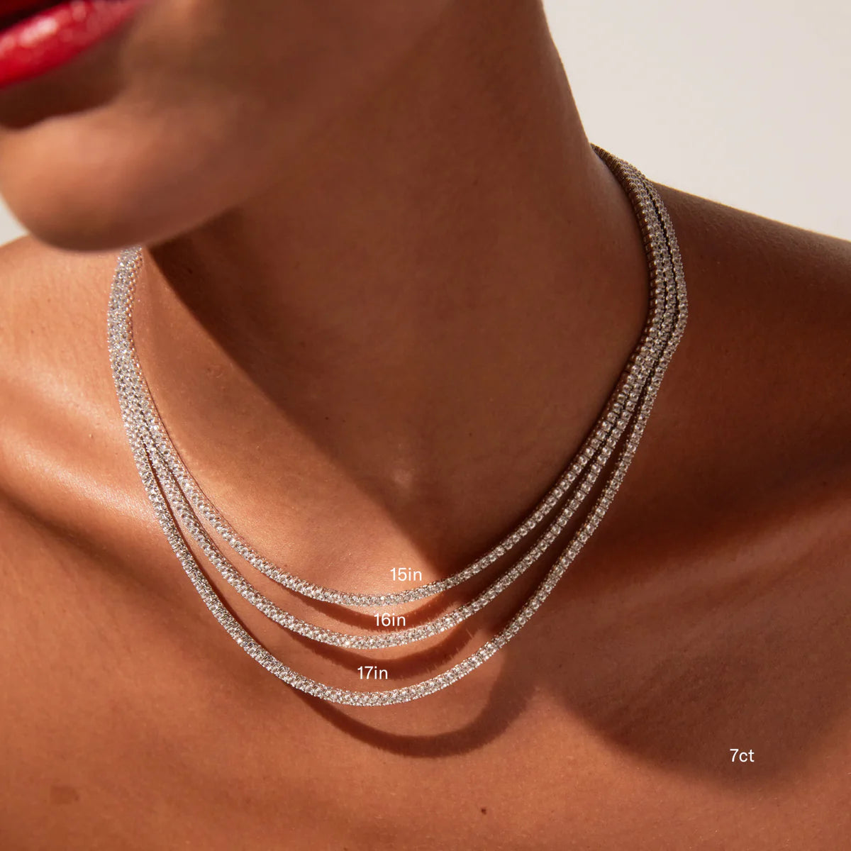 White Sapphire Tennis Necklace