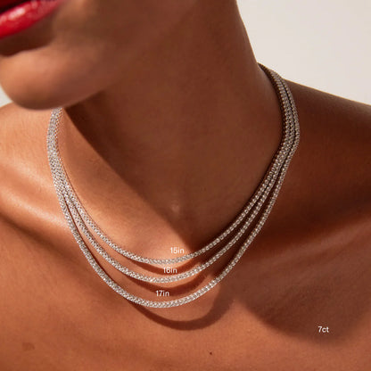 White Sapphire Tennis Necklace