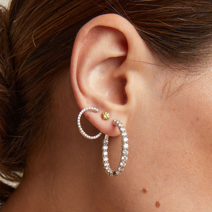 Lab-Grown Yellow Diamond Solitaire Stud Earrings