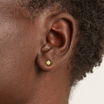 Lab-Grown Yellow Diamond Solitaire Stud Earrings