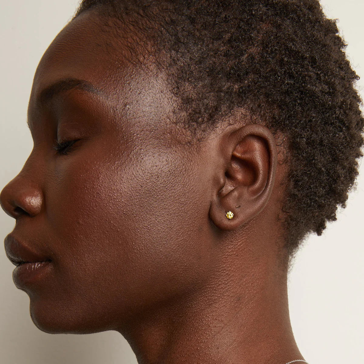 Lab-Grown Yellow Diamond Solitaire Stud Earrings